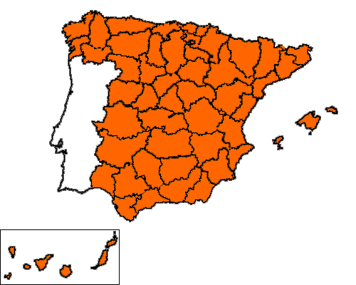 Deportes de aventura - Mapa de Espa�a