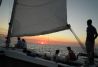 puesta de sol desde el catamaran