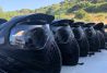 máscaras de paintball preparadas para se repartidas